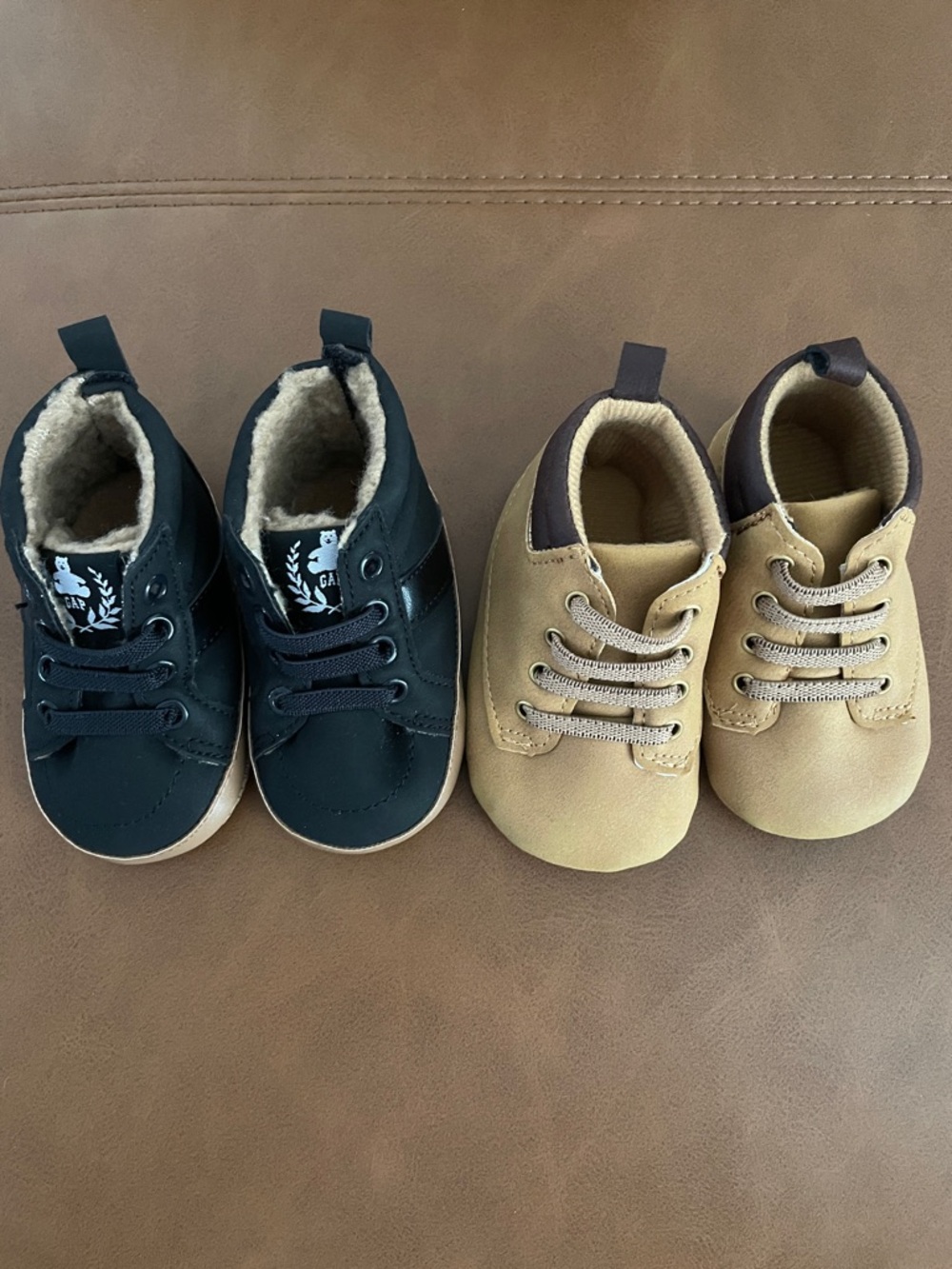 Baby Lace-Up Casual Shoes in Black and Tan